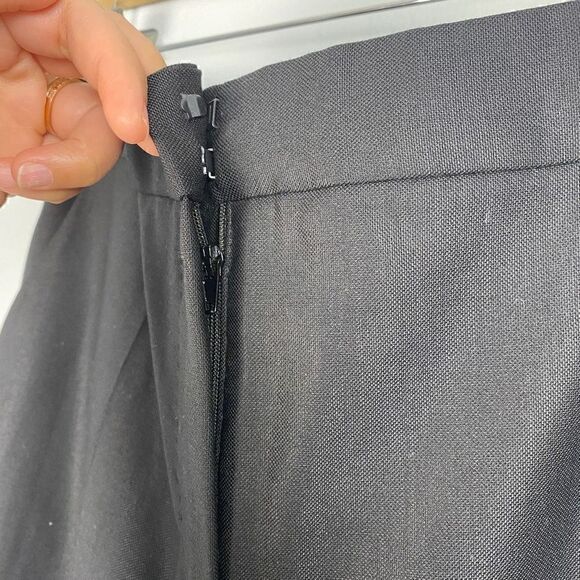 Max Mara Wide Leg Wool Cuffed Hem Black Trouser Pants - Picture 4 of 4